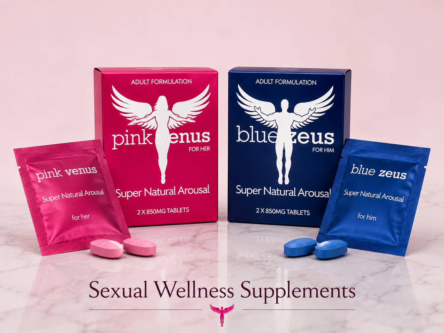 Pink Venus for her and Blue Zeus for him His and Hers packs