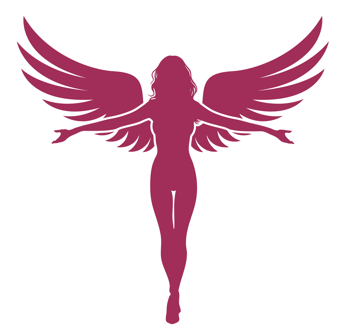 Pink Venus winged woman brand emblem